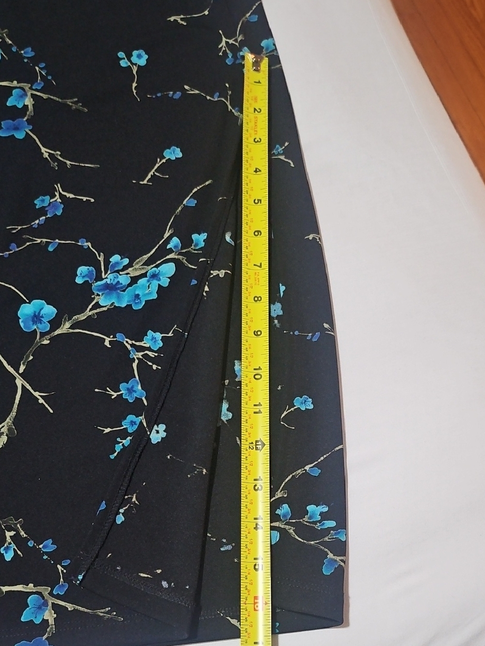 AGB Black Maxi Dress with Blue Floral Print - Picture 8 of 8